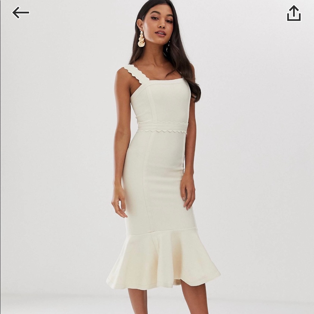 ASOS premium scalloped bandage peplum dress